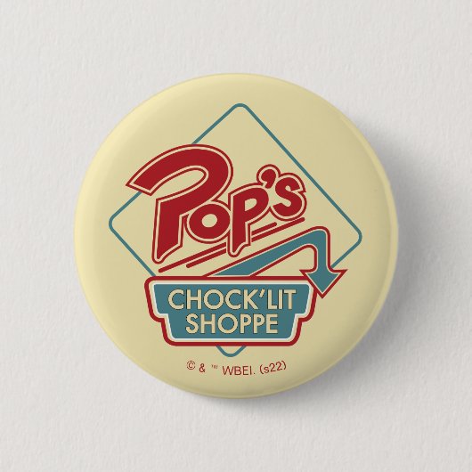 Pop Chock'Lit Shoppe Red Logo Ronde Button 5,7 Cm (Voorkant)