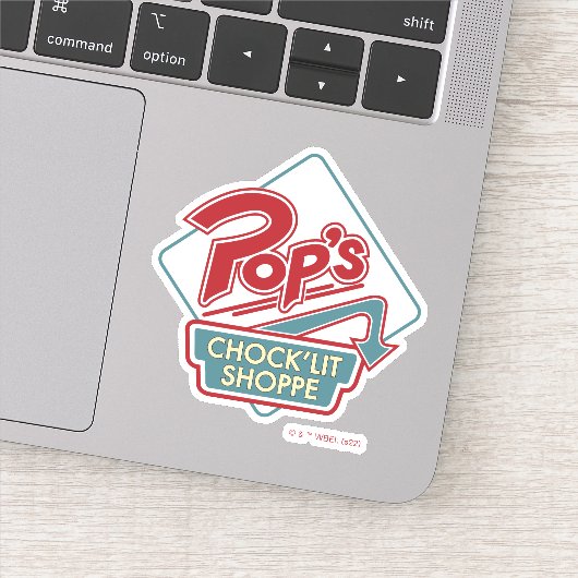 Pop Chock'Lit Shoppe Red Logo Sticker (Detail)