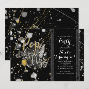 POP CLINK FIZZ Champagne Bubbels Feest Uitnodiging
