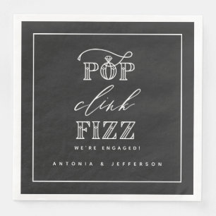 Pop Clink Fizz verlovingsfeest servetten