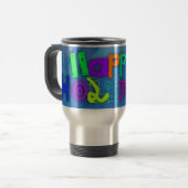 Pop Colorful Prettige feestdagen Travel Mug Reisbeker (Voorkant links)