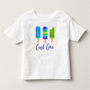 Pop Cool One 1st Verjaardagsblauw groen Kinder Shirts