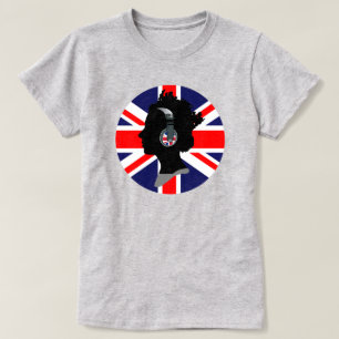 POP CULTUUR KONINGIN ELIZABETH MET MUZIEKHEADPHONE T-SHIRT