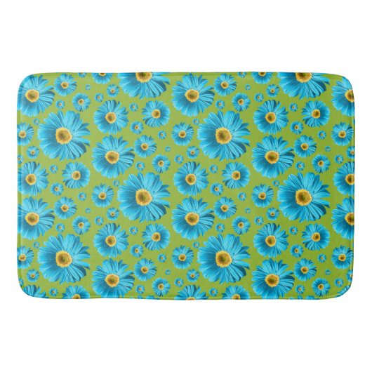 Pop Daisy Aqua Blue Badmat (Voorkant)