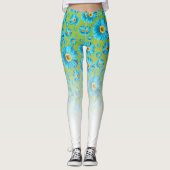 Pop Daisy Aqua Blue Leggings (Voorkant)