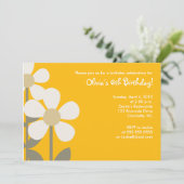 POP Daisy Daisies Birthday Uitnodiging (Staand voorkant)