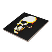 Pop d'Art noir blanc jaune Pop Crâne Carreaux en c (Côté)