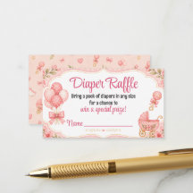 Pop de Ballonnen Meisje Luier Raffle Ticket