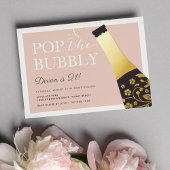 Pop De bubbelbubbels | Partij voor de verjaardag Folie Uitnodiging