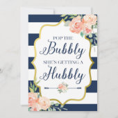 Pop de bubbels dat ze een Hubby-teken krijgt Kaart (Voorkant)