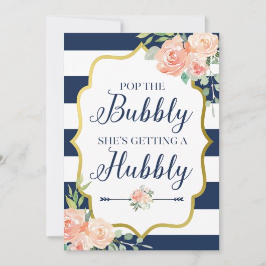 Pop de bubbels dat ze een Hubby-teken krijgt Kaart (Voorkant)