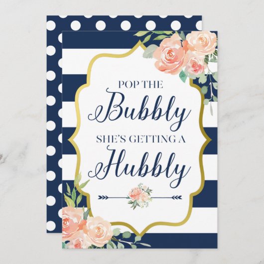 Pop de bubbels dat ze een Hubby-teken krijgt Kaart (Voorkant / Achterkant)