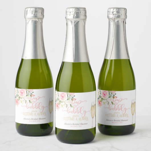 Pop de Bubble, ze krijgt een Hubby MINI Sparkling Wijnetiket (Flessen)