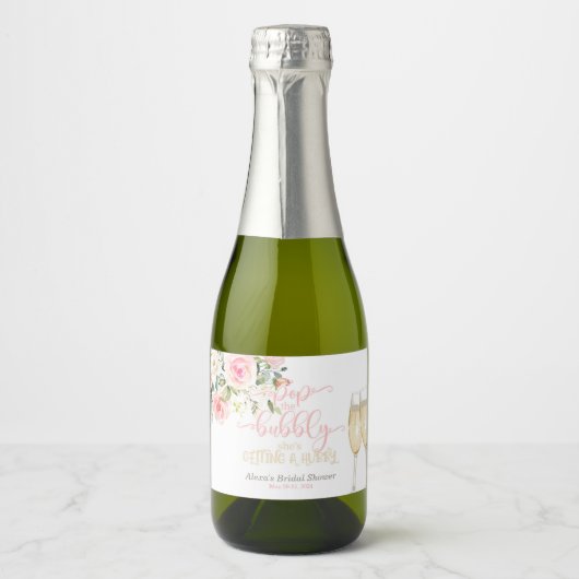 Pop de Bubble, ze krijgt een Hubby MINI Sparkling Wijnetiket (Voorkant)