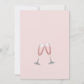 Pop de Champagne Roze Bruidsdouche Uitnodiging (Achterkant)