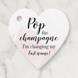Pop de Champagne Vrijgezellenfeest Favor Tag Heart Bedankjes Labels