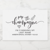 Pop De Mousserende Wijn Mini Mousserende Wijnfles Sparkling Wijnetiket (Enkel label)