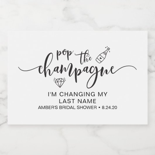 Pop De Mousserende Wijn Mini Mousserende Wijnfles Sparkling Wijnetiket (Enkel label)