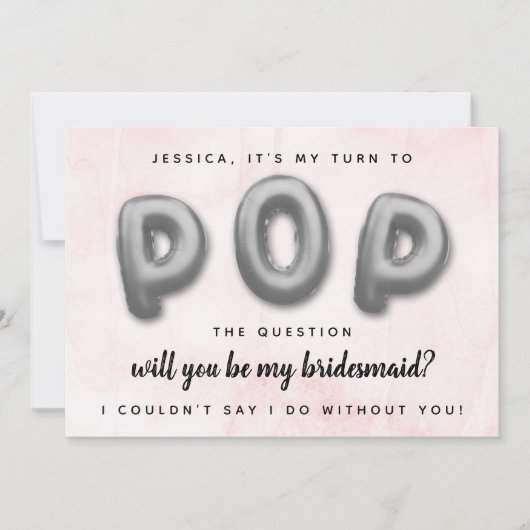 Pop De vraag | Bent u mijn Bridesmaid? Kaart (Voorkant)