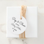 Pop en kamer wanneer Baby hier is Baby shower guns Bedankjes Labels (In situ)