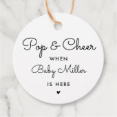 Pop en kamer wanneer Baby hier is Baby shower guns Bedankjes Labels (Voorkant)