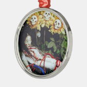 Pop en zonnebloemen van Blood Tea en Red String Metalen Ornament (Links)