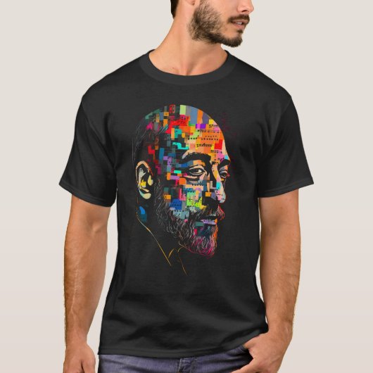 Pop Erik Satie Music Composer Pianist T-shirt (Voorkant)