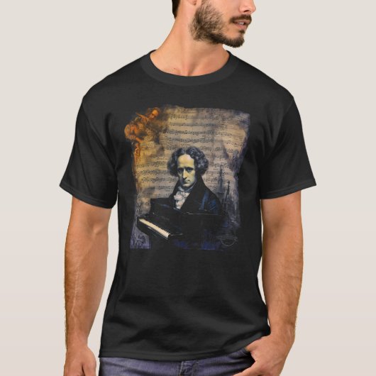 Pop Felix Mendelssohn Pianist T-shirt (Voorkant)