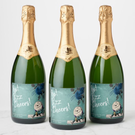 Pop Fizz Cheers Alice in Wonderland Wedding Sparkling Wijnetiket (Flessen)