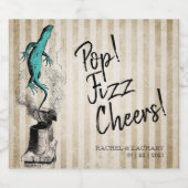 Pop Fizz Cheers Alice in Wonderland Wedding Sparkling Wijnetiket (Enkel label)