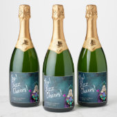 Pop Fizz Cheers Blue Alice in Wonderland Wedding Sparkling Wijnetiket (Flessen)