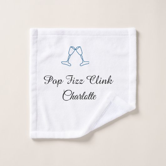 Pop fizz clink blue champagne bottle new year (Gant de toilette)