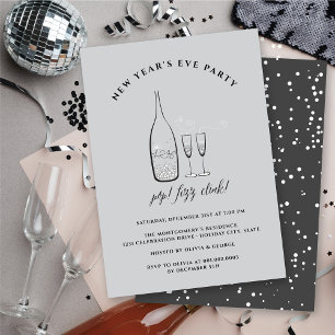 Pop Fizz Clink Champagne Cheers Nieuwjaar Kaart