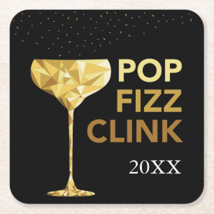 Pop Fizz Clink Champagne Onderzetters