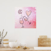 Pop Fizz Clink Champagne Wine Celebration Poster (Keuken)