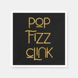 Pop Fizz Clink Elegante Typografie Verjaardag Servet