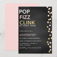 Pop Fizz Clink elke leeftijd Uitnodiging tot geboo