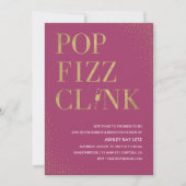Pop Fizz Clink Fête de l'mariée Brunch Invitation (Devant)