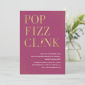 Pop Fizz Clink Fête de l'mariée Brunch Invitation (Debout devant)