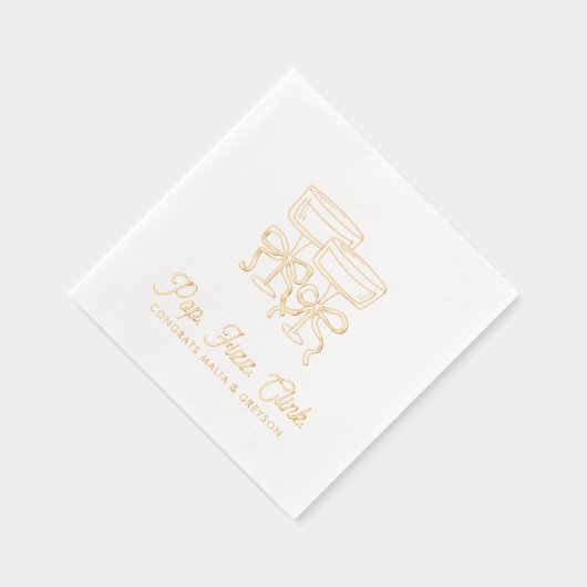 Pop Fizz Clink Fiançailles personnalisé serviettes (Droite)