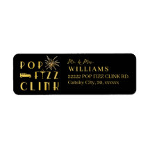 Pop Fizz Clink Goud Typografie Modern Oud en Nieuw