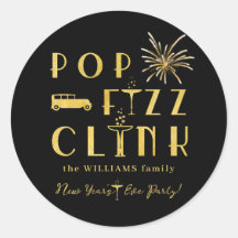 Pop Fizz Clink Goud Typografie Modern Oud en Nieuw