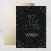 POP FIZZ CLINK invitation de fête (Devant / Derrière)