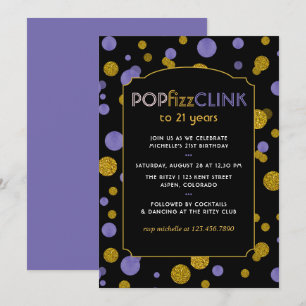 Pop Fizz Clink Milestone of Any Age Adult Birthday Kaart