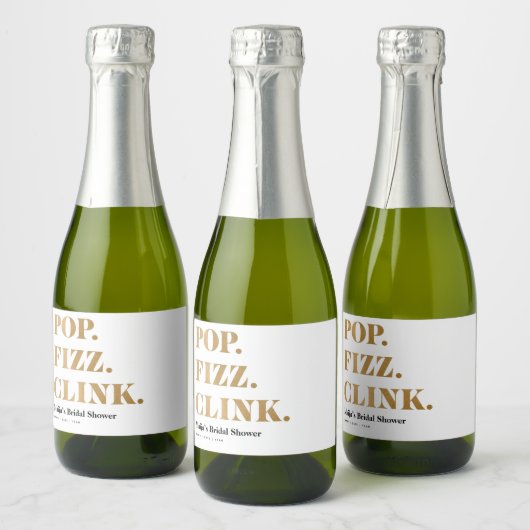 Pop Fizz Clink Mini Sparkling Vin Bottes Étiquette (Bouteilles)
