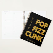 Pop Fizz Clink Moderne Typografie Oudejaarsavond Planner (Display)