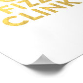 POP FIZZ CLINK Nieuwjaarsfeest Bar Kar Sign Poster (Hoek)