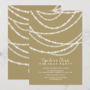Pop Fizz Clink Sparkles Chic Vakantie Feest Uitnod Kaart