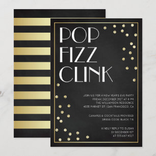 Pop Fizz Clink Uitnodiging Eve-partij nieuwjaar