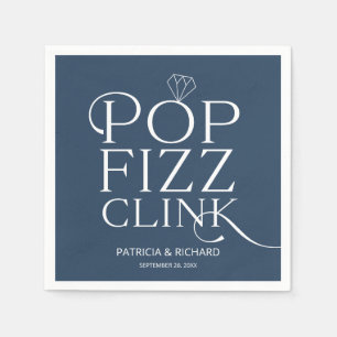 Pop Fizz Clink Verloving Feest Blauw Servet